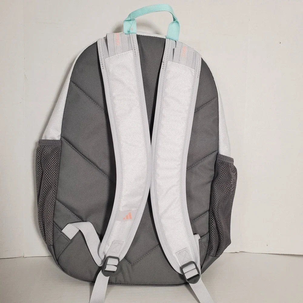 Adidas Excelerator Backpack Twill White Semi Flash Aqua Blue Durable School Bag‎
